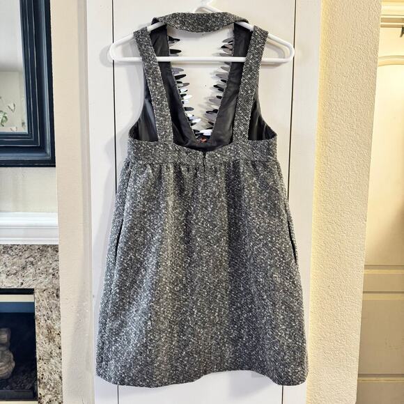 Anna Sui for Target Metallic Grey Boucle V-Neck Shift Mini Dress Size 3 - Picture 6 of 12